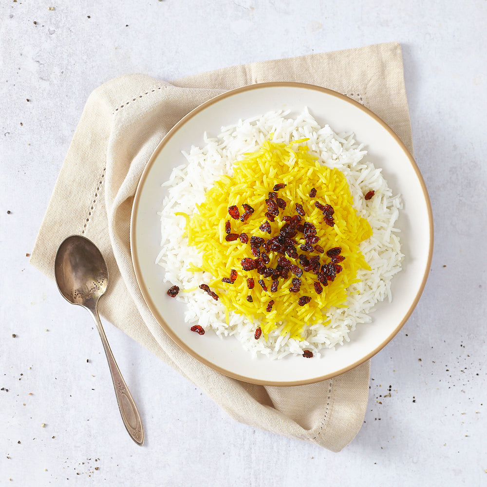 Saffron Rice with Barberries (Zereshk Polo)