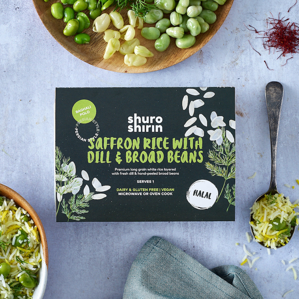 Saffron Rice with Dill & Broad Beans (Baghali Polo)